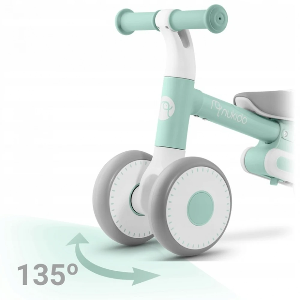 Bicicleta fara pedale pentru copii, roti EVA, Nukido - Mint [5]