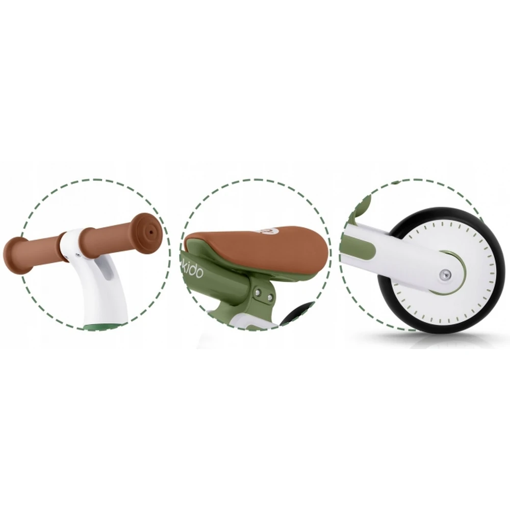 Bicicleta fara pedale pentru copii, roti EVA, Nukido - Verde [4]