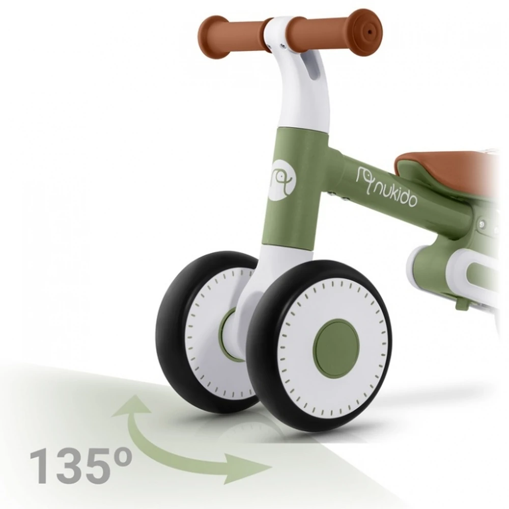 Bicicleta fara pedale pentru copii, roti EVA, Nukido - Verde [5]