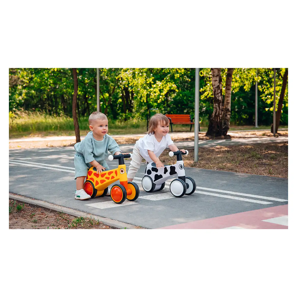 Bicicleta fara pedale, Sammy, Cu 4 roti, Din spuma EVA, Stabila, Manere moi, antiderapante, 12- 36 luni, Greutate maxima suportata 25 kg [26]