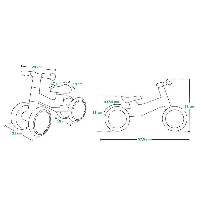 Bicicleta fara pedale Villy, Cu 4 roti, Din spuma EVA si TPR, Stabila, Manere moi, antiderapante, 12- 36 luni, Sustine pana la 30 kg, Certificata EN 71-1:2014, EN 71-2:2011, EN 71-3:2019, Ro [8]