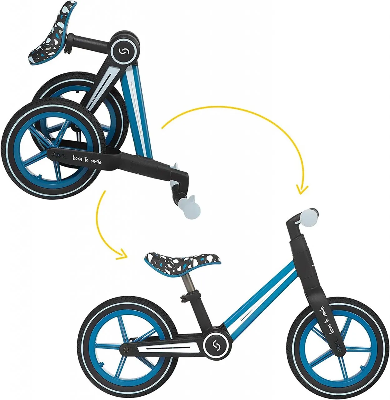 Bicicleta pliabila fara pedale Skiddou Ronny, Denim, Albastru [1]