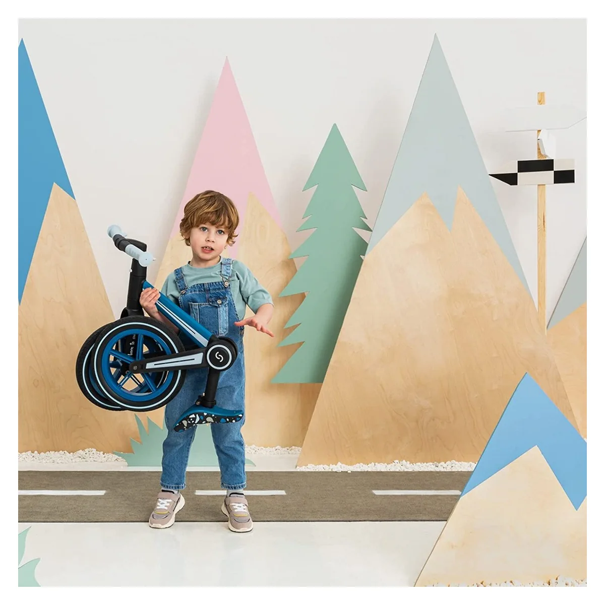 Bicicleta pliabila fara pedale Skiddou Ronny, Denim, Albastru [11]