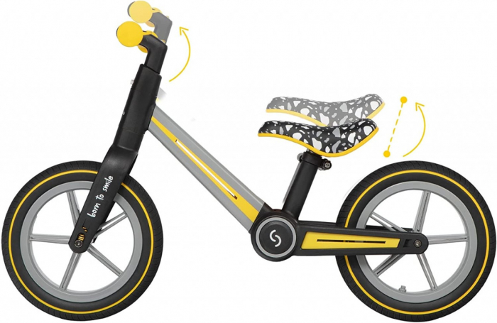 Bicicleta pliabila fara pedale Skiddou Ronny, Galben [5]