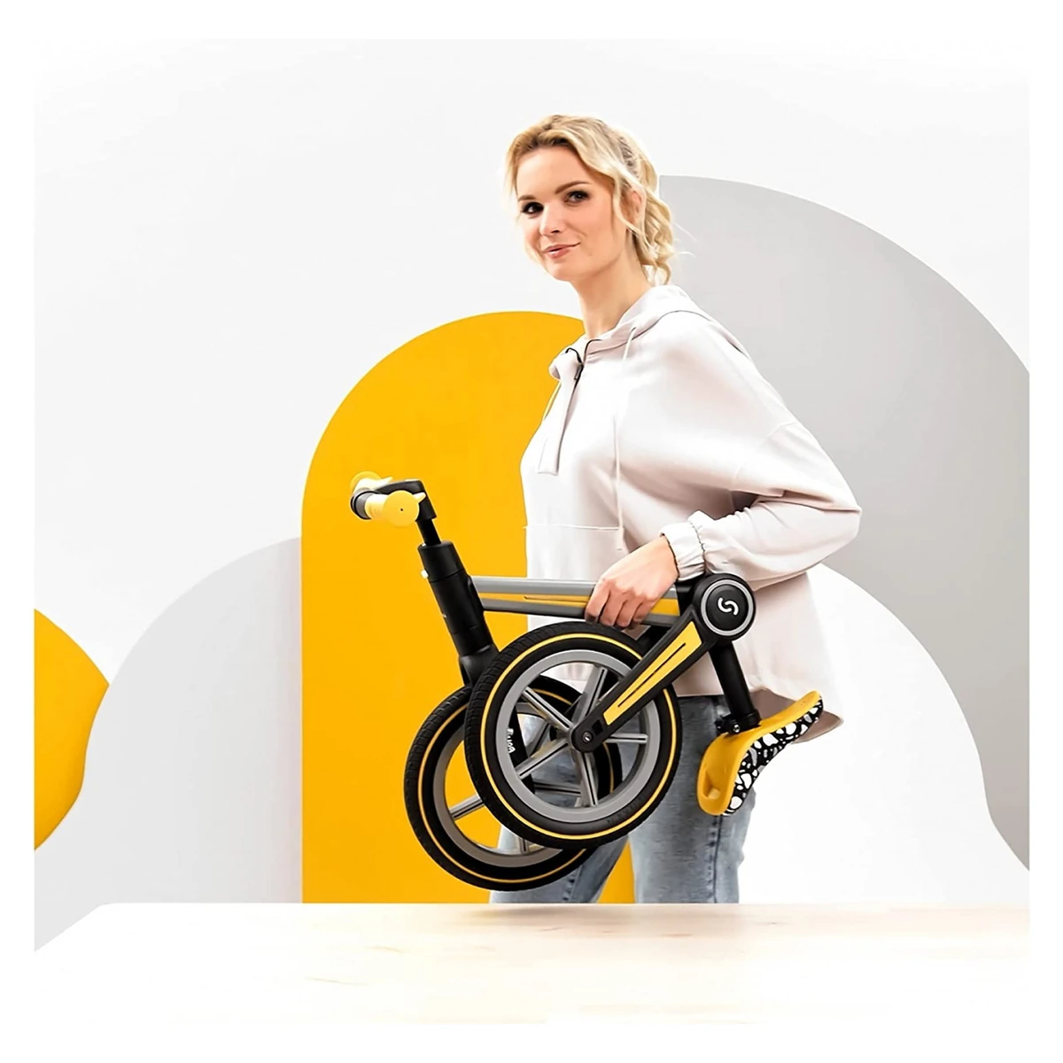 Bicicleta pliabila fara pedale Skiddou Ronny, Galben [10]