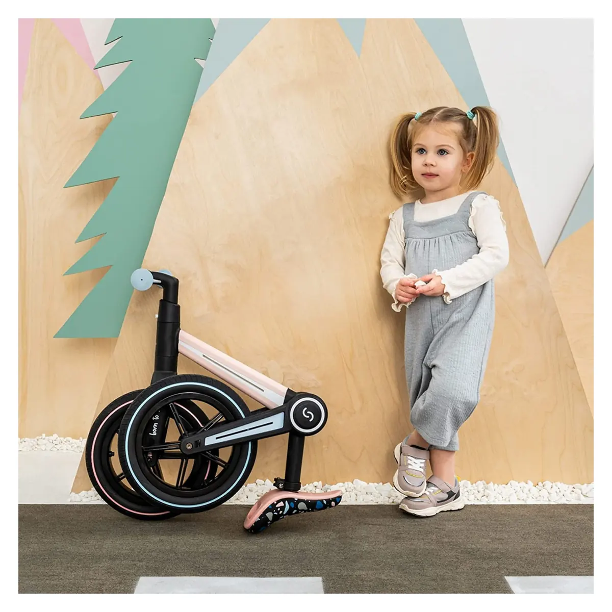 Bicicleta pliabila fara pedale Skiddou Ronny, Keep Pink, Roz [8]