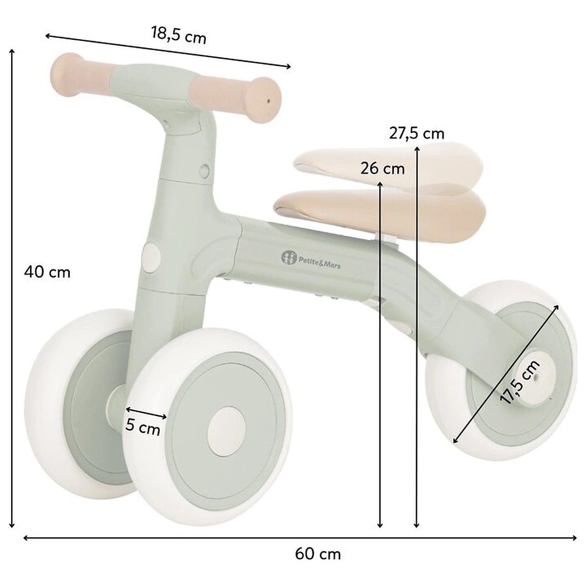 Bicicleta/tricicleta,3 in 1 Petite&Mars, Multifunctionala, Cu/fara pedale, Ghidon directionabil, Sa reglabila pe inaltime, 2.3 kg, Pana la 25 kg, 12-36 luni, Bej [9]