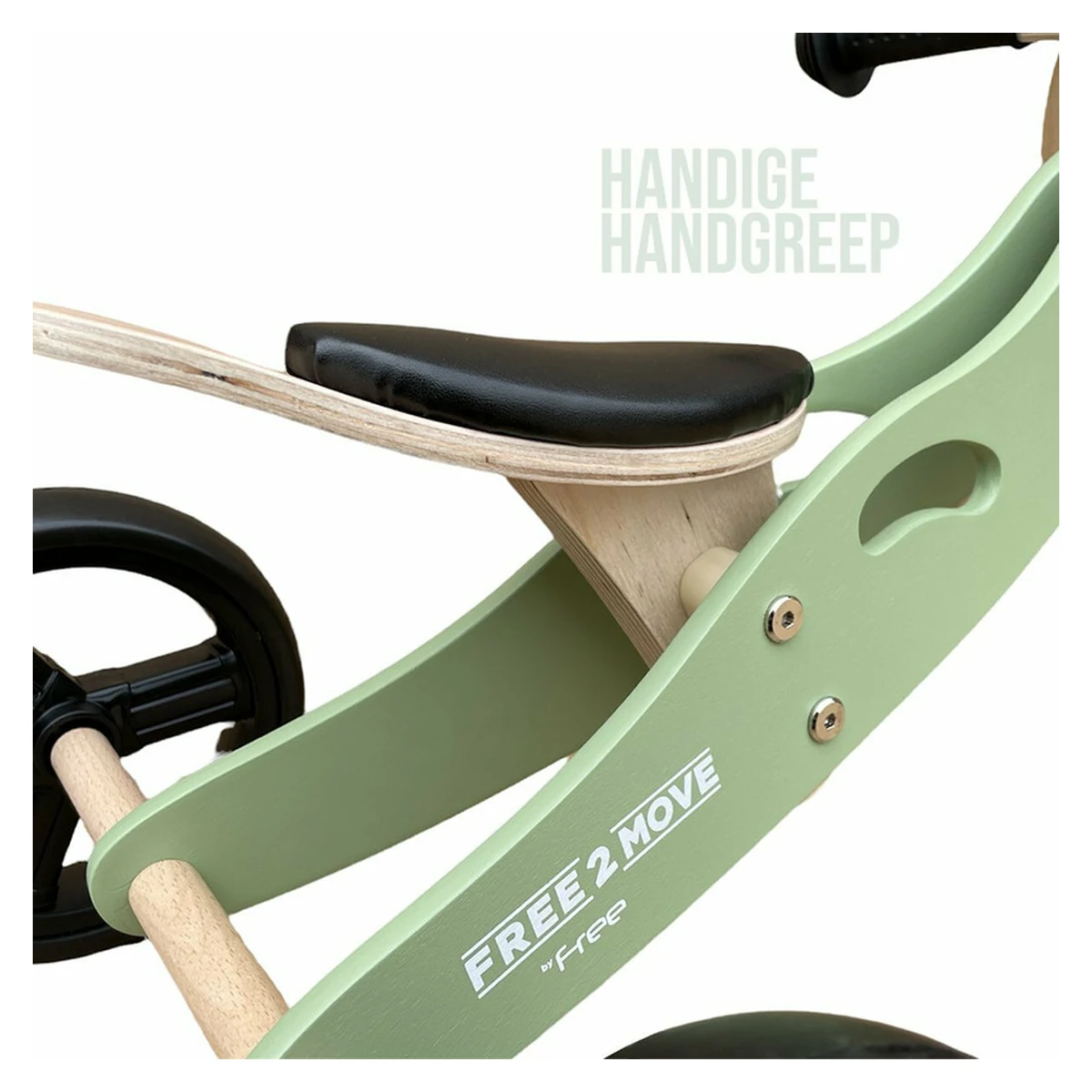 Bicicleta/tricicleta fara pedale, Free2Move, Din lemn, 2 in 1, Functie de bicicleta echilibru, 1-3 ani, Mint [9]