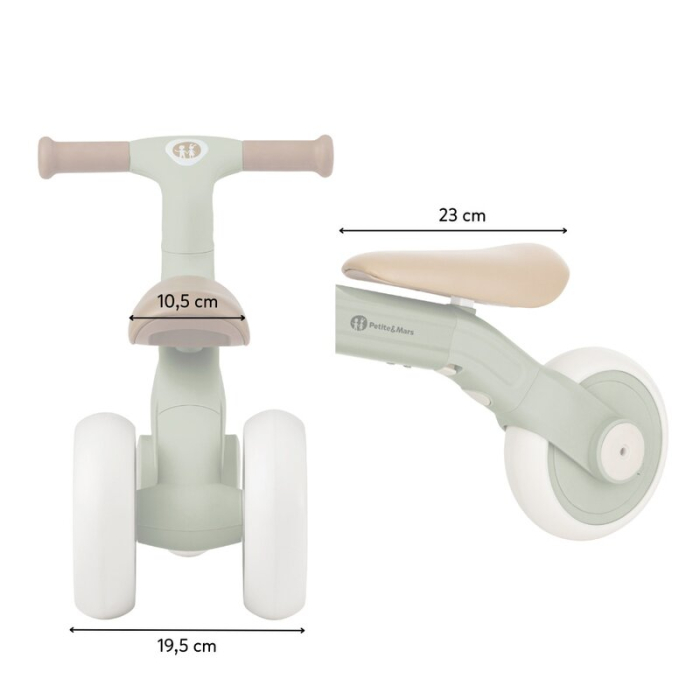 Bicicleta/tricicleta,3 in 1 Petite&Mars, Multifunctionala, Cu/fara pedale, Ghidon directionabil, Sa reglabila pe inaltime, 2.3 kg, Pana la 25 kg, 12-36 luni, Bej [18]