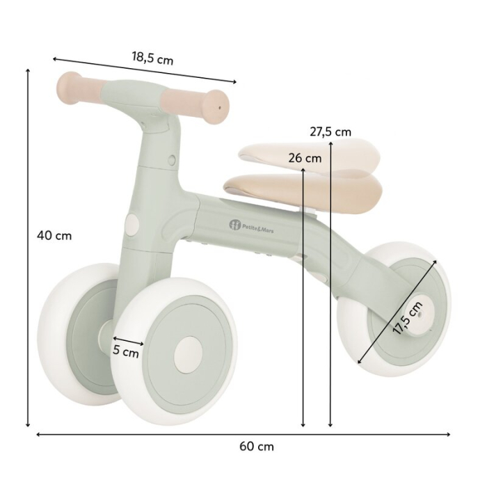 Bicicleta/tricicleta, 3 in 1 Petite&Mars, Multifunctionala, Cu/fara pedale, Ghidon directionabil, Sa reglabila pe inaltime, 2.3 kg, Pana la 25 kg, 12-36 luni, Albastru [17]