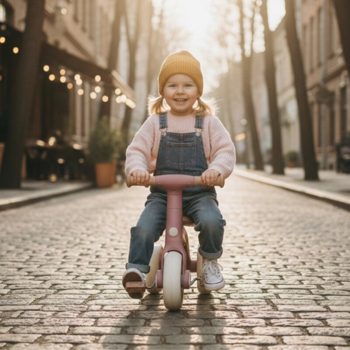 Bicicleta/tricicleta, 3 in 1 Petite&Mars, Multifunctionala, Cu/fara pedale, Ghidon directionabil, Sa reglabila pe inaltime, 2.3 kg, Pana la 25 kg, 12-36 luni, Roz [3]