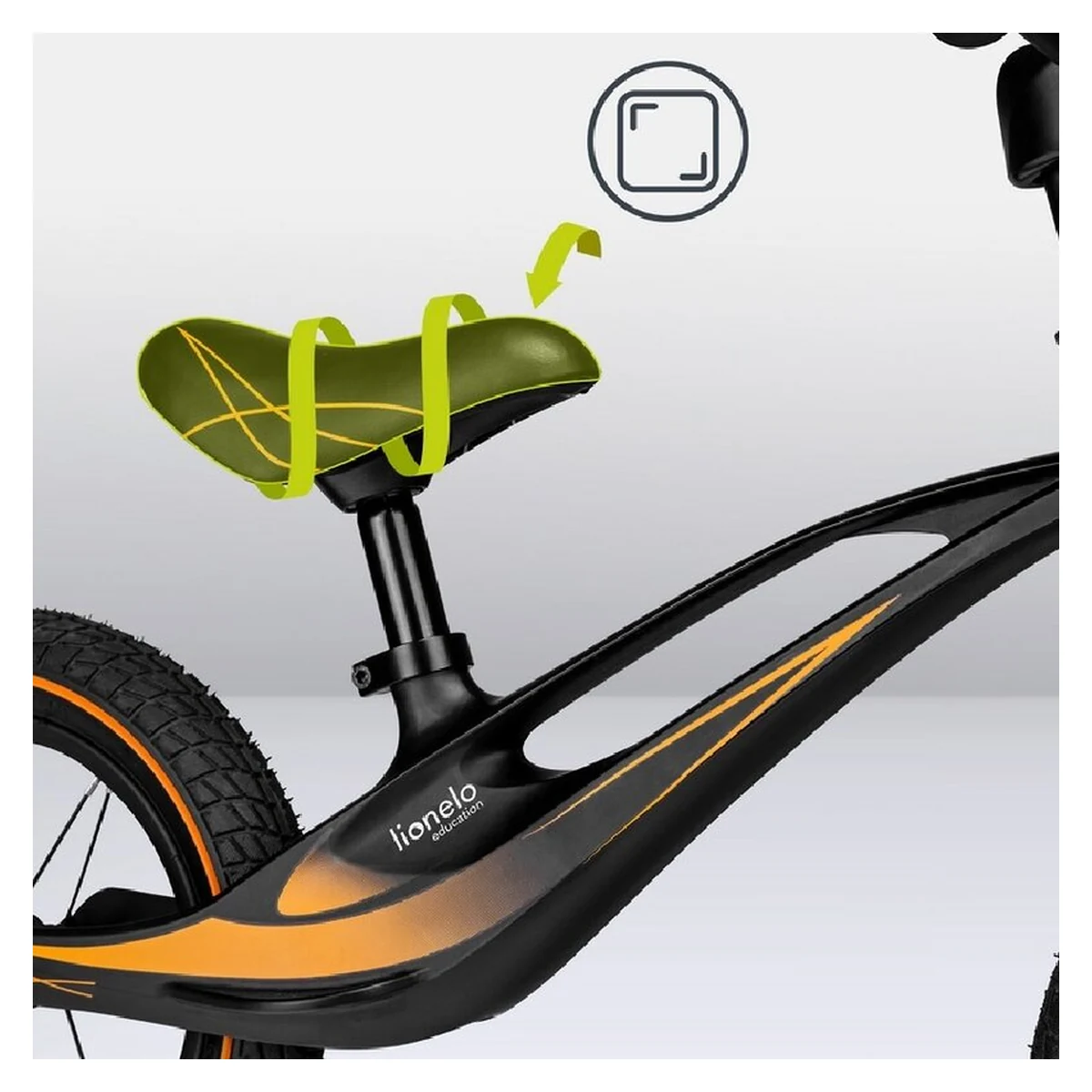 Lionelo - Bicicleta usoara Bart Air, Fara pedale, Cu roti gonflabile, Cu cadru din magneziu, Cu ghidon si sa reglabile, Greutate 3.8 Kg, 12 inch, Conform cu standardul european de securitate EN71, Neg [16]