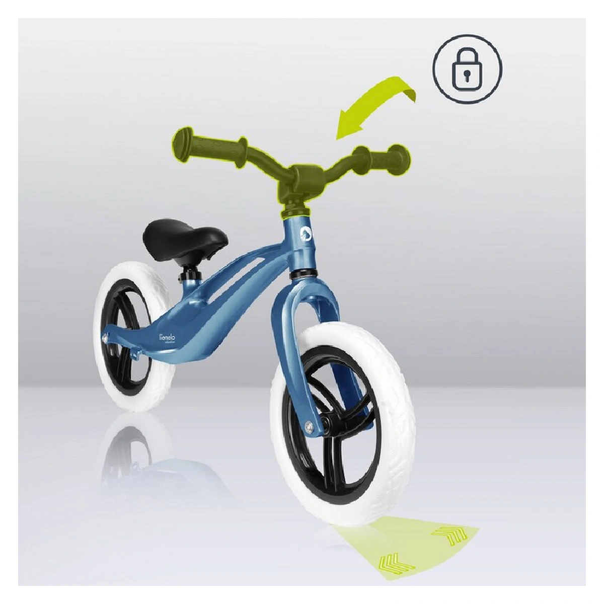 Lionelo - Bicicleta usoara Bart, Fara pedale, Cu cadru din magneziu, Cu ghidon si sa reglabile, Greutate 3 Kg, 12 inch, Conform cu standardul european de securitate EN71, Sky Blue [18]