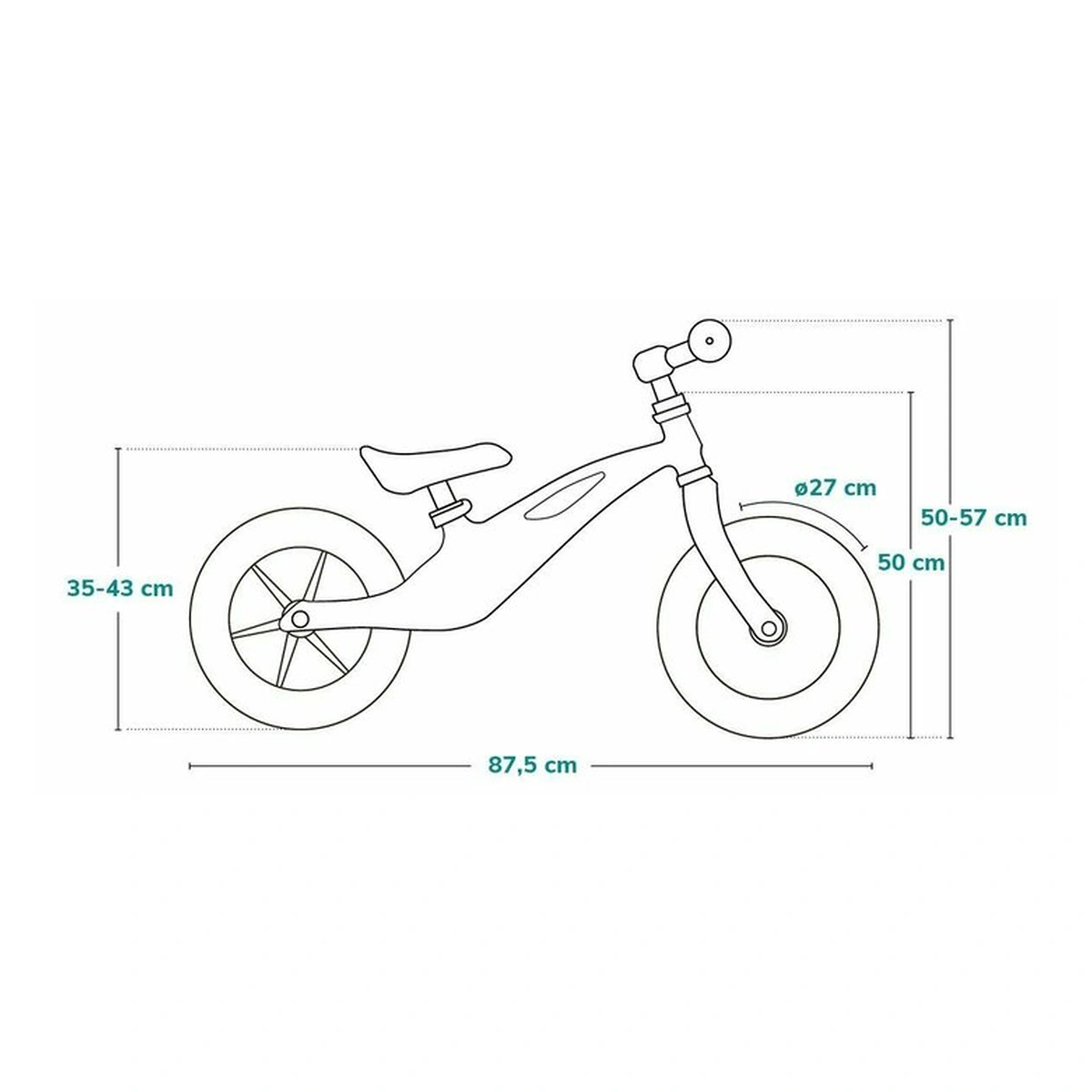 Lionelo - Bicicleta usoara Bart, Fara pedale, Cu cadru din magneziu, Cu ghidon si sa reglabile, Greutate 3 Kg, 12 inch, Conform cu standardul european de securitate EN71, Sky Blue [11]