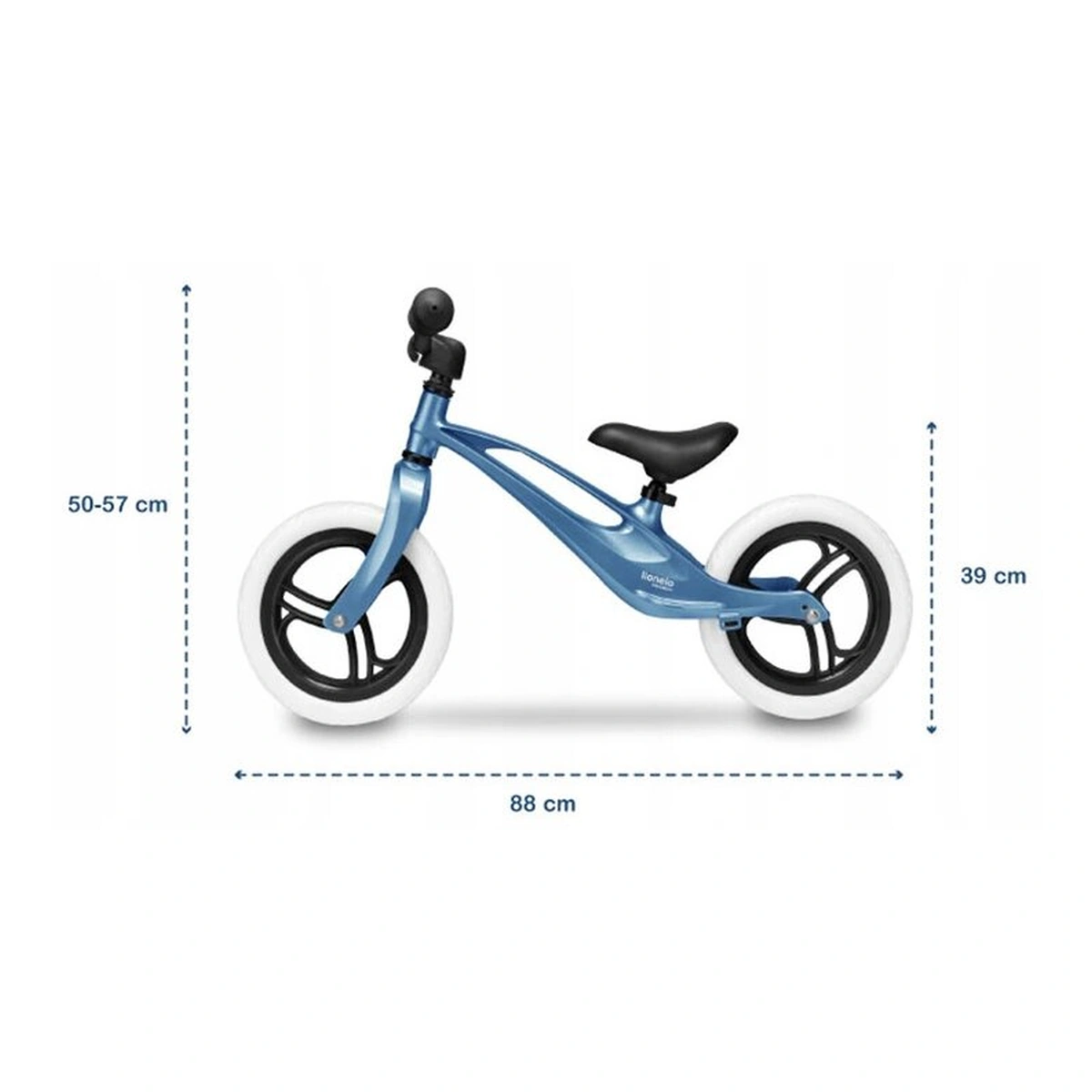 Lionelo - Bicicleta usoara Bart, Fara pedale, Cu cadru din magneziu, Cu ghidon si sa reglabile, Greutate 3 Kg, 12 inch, Conform cu standardul european de securitate EN71, Sky Blue [10]