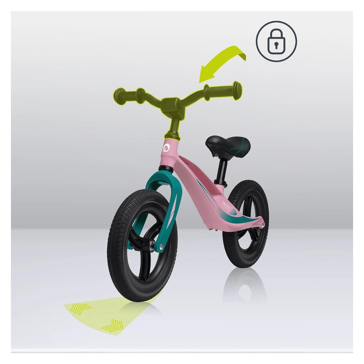 Bicicleta usoara Bart Tour, Fara pedale, Cu cadru din magneziu, Cu ghidon si sa reglabile, Greutate 3.8 Kg, 12 inch [9]