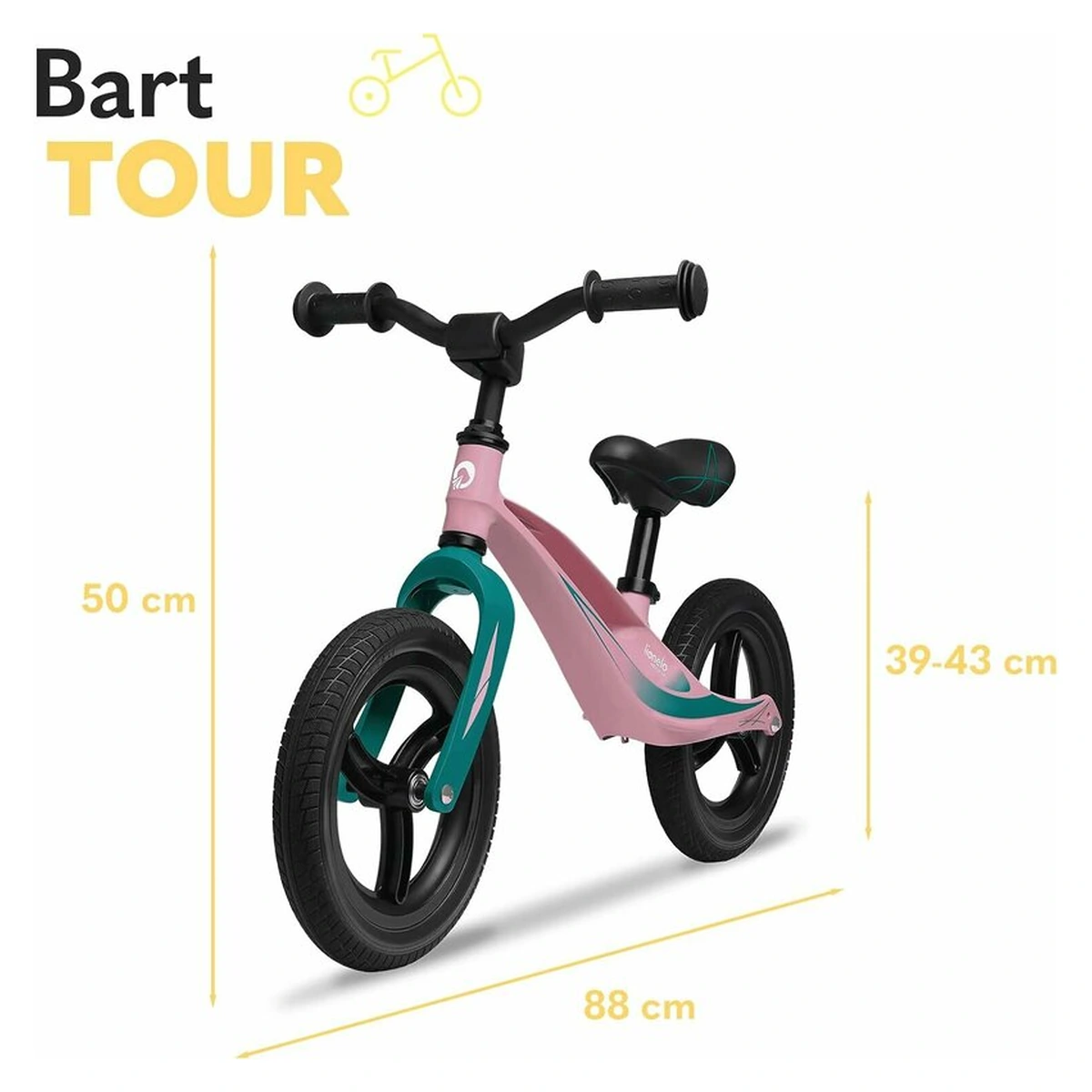 Bicicleta usoara Bart Tour, Fara pedale, Cu cadru din magneziu, Cu ghidon si sa reglabile, Greutate 3.8 Kg, 12 inch [22]