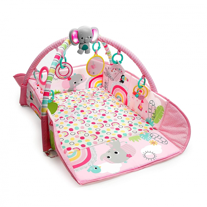 Salteluta de activitati 5 in 1 Gym & Ball Pit Rainbow Tropics [7]