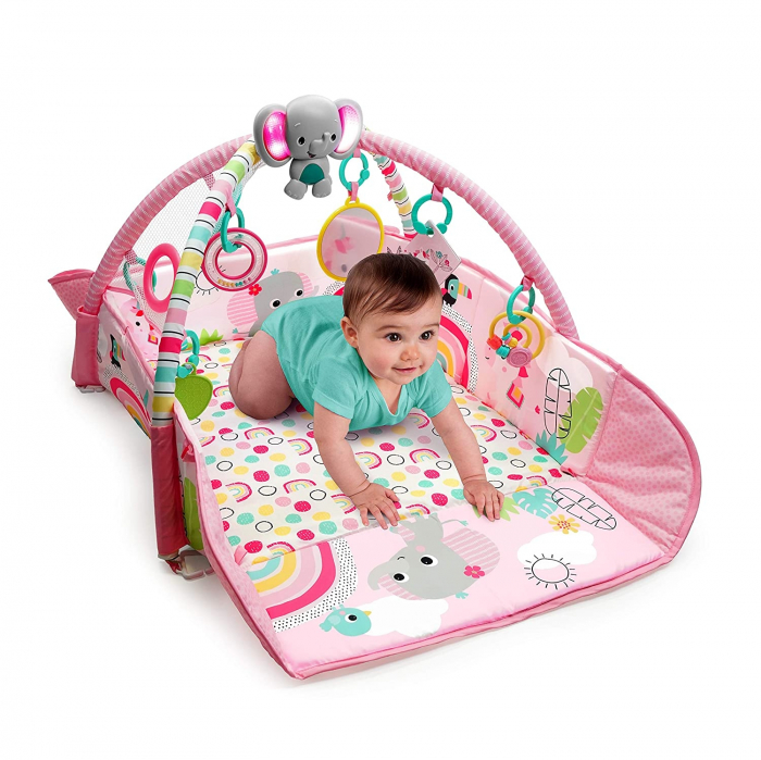 Salteluta de activitati 5 in 1 Gym & Ball Pit Rainbow Tropics [2]