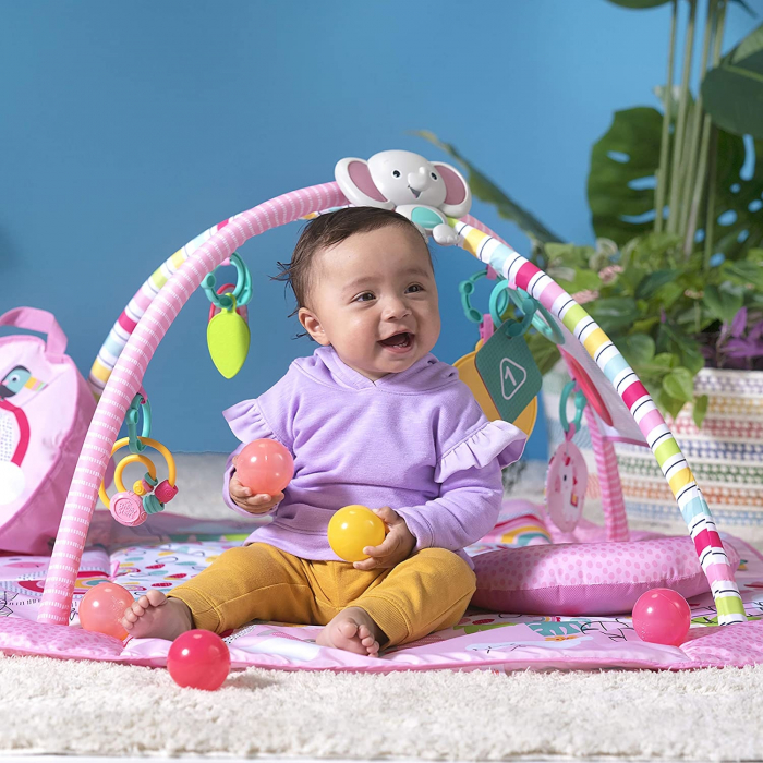 Salteluta de activitati 5 in 1 Gym & Ball Pit Rainbow Tropics [12]