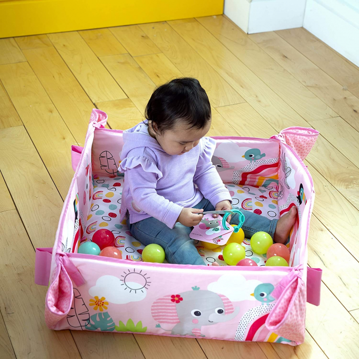 Salteluta de activitati 5 in 1 Gym & Ball Pit Rainbow Tropics [14]