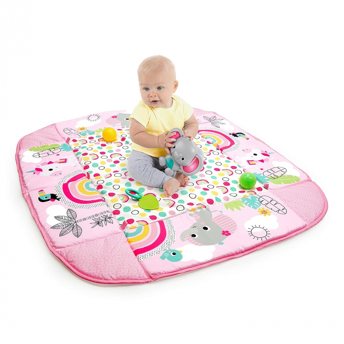 Salteluta de activitati 5 in 1 Gym & Ball Pit Rainbow Tropics [10]