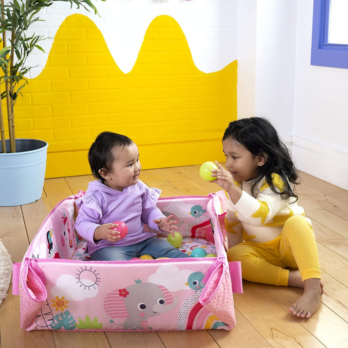 Salteluta de activitati 5 in 1 Gym & Ball Pit Rainbow Tropics [11]