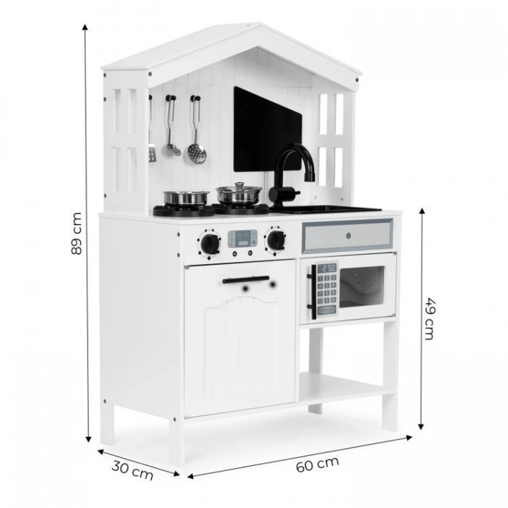 Bucatarie din lemn cu accesorii Ecotoys - Alb [8]