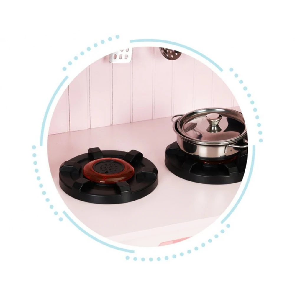 Bucatarie din lemn cu accesorii Ecotoys - Roz [6]