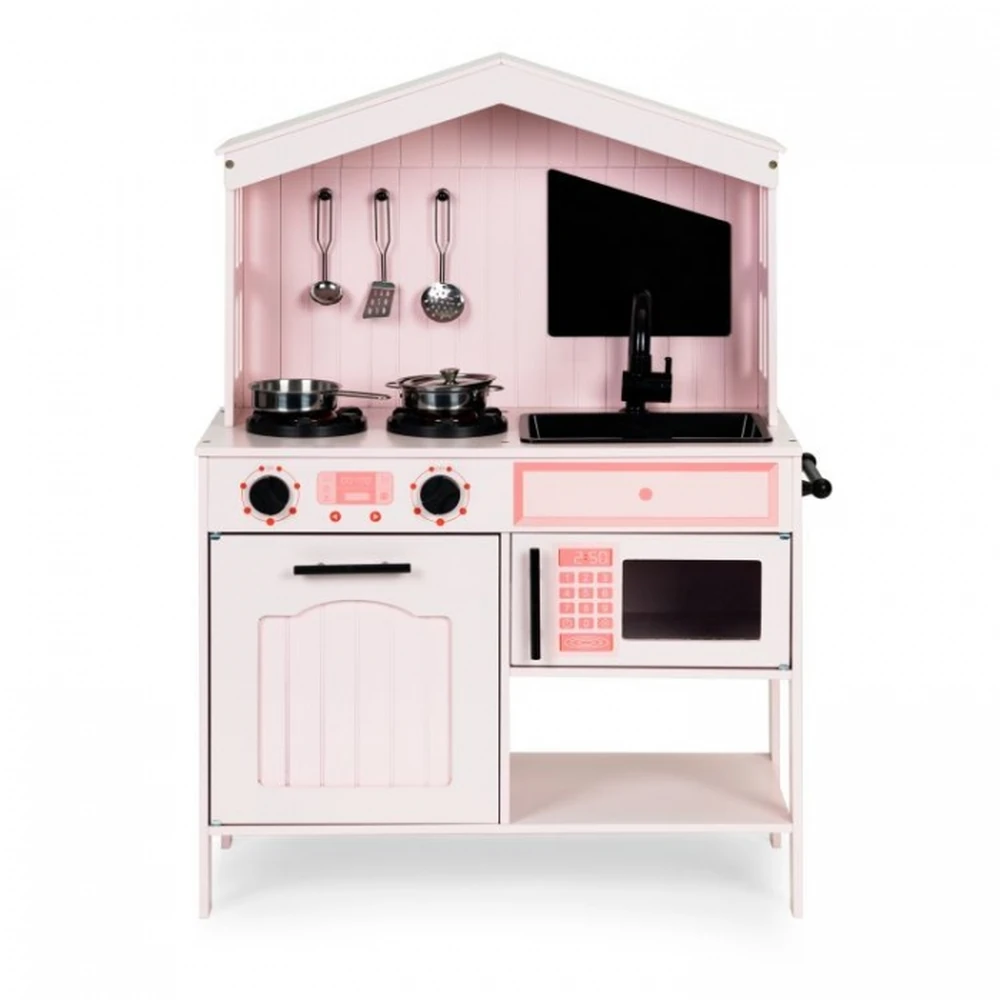 Bucatarie din lemn cu accesorii Ecotoys - Roz [2]