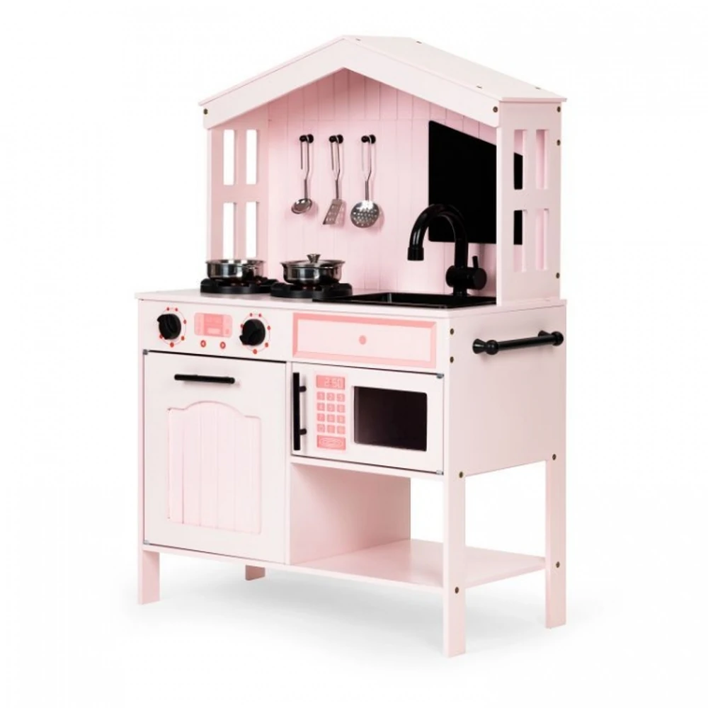 Bucatarie din lemn cu accesorii Ecotoys - Roz [3]