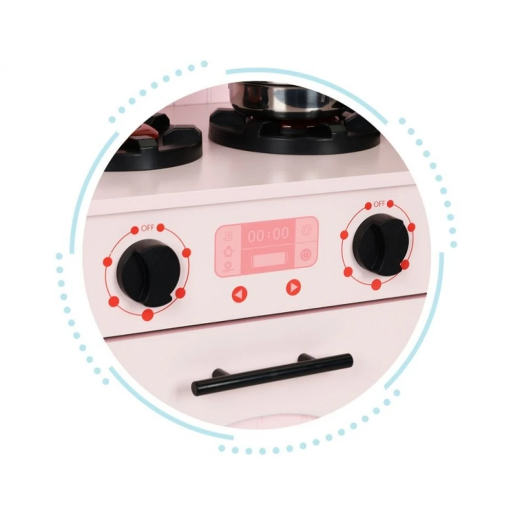 Bucatarie din lemn cu accesorii Ecotoys - Roz [7]