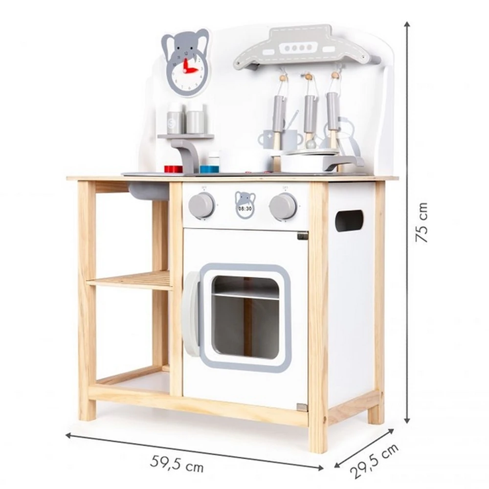 Bucatarie din lemn cu sunete + accesorii - Ecotoys [2]