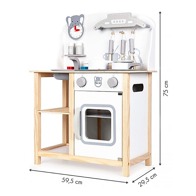 Bucatarie din lemn cu sunete + accesorii - Ecotoys [4]