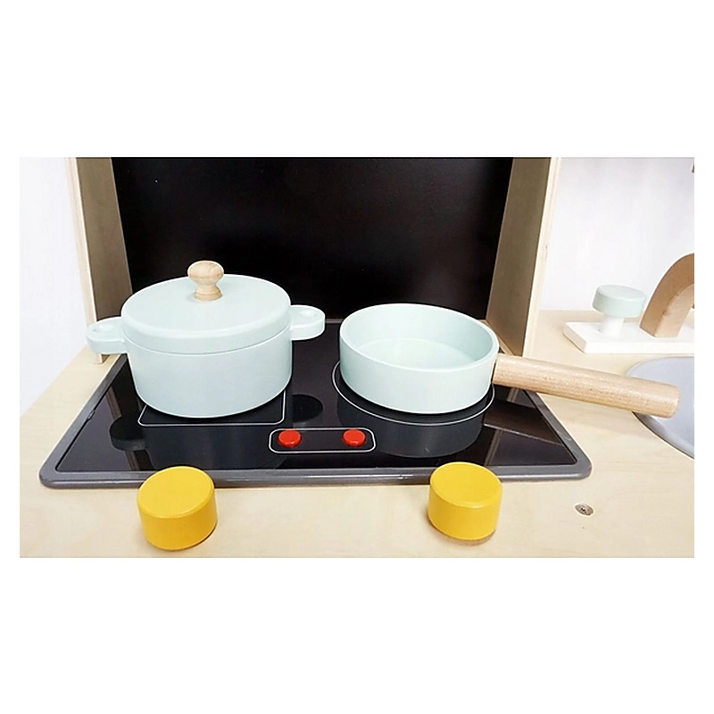 Bucatarie din lemn cu tabla pentru retete - Ecotoys [5]