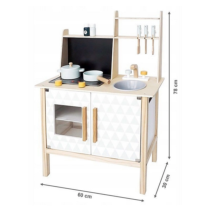 Bucatarie din lemn cu tabla pentru retete - Ecotoys [6]