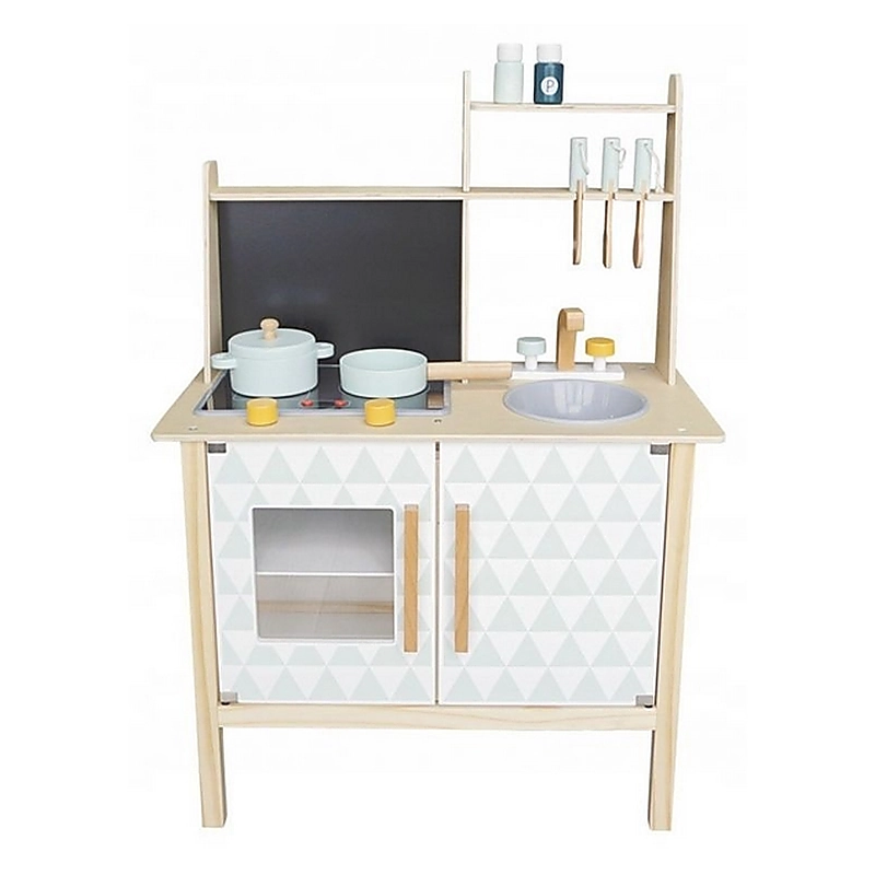 Bucatarie din lemn cu tabla pentru retete - Ecotoys [2]