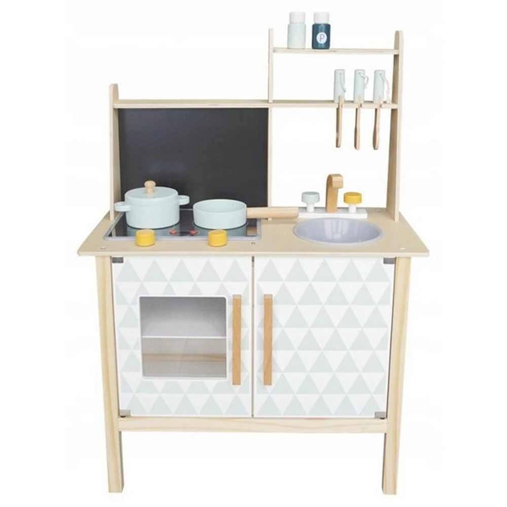 Bucatarie din lemn cu tabla pentru retete - Ecotoys [6]