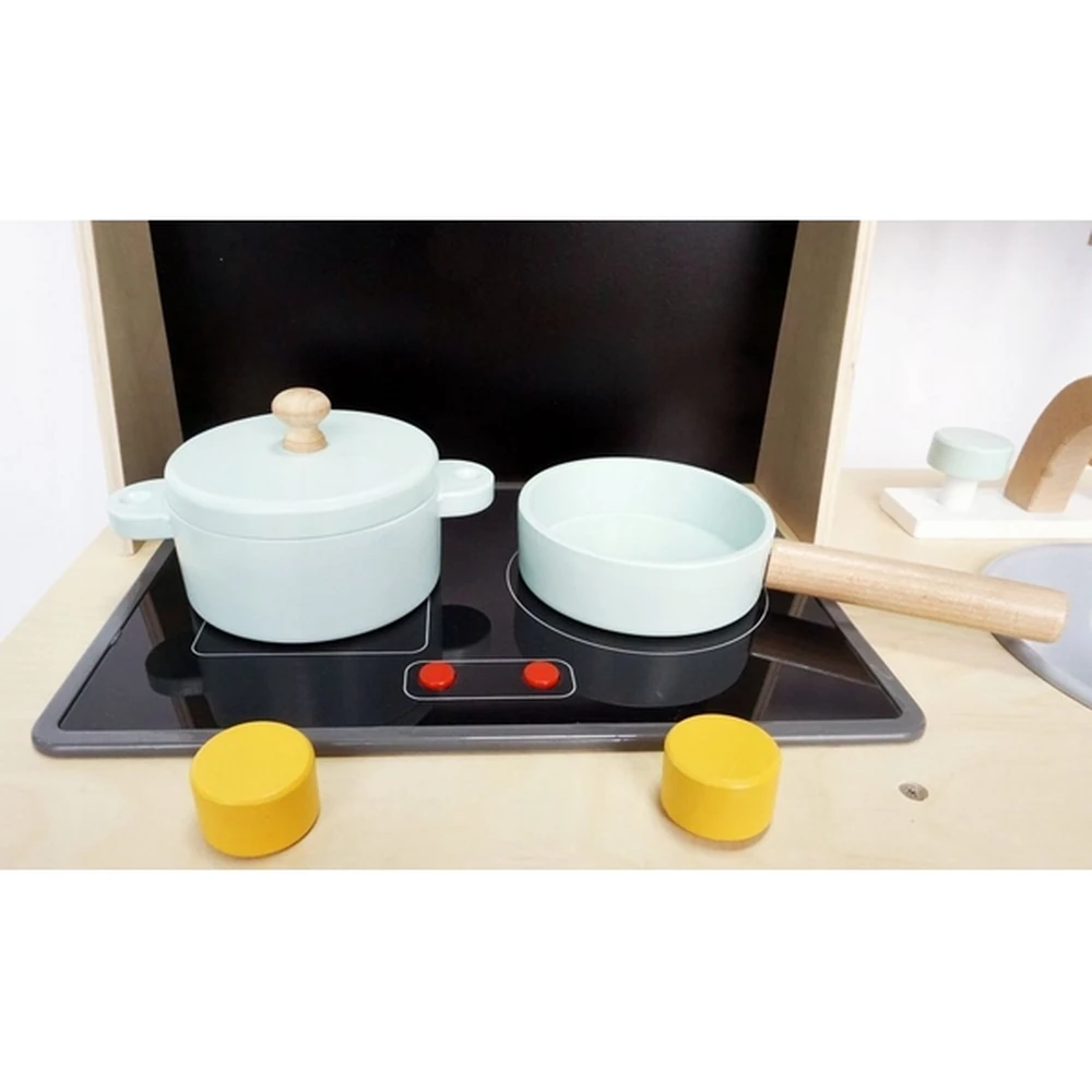 Bucatarie din lemn cu tabla pentru retete - Ecotoys [3]