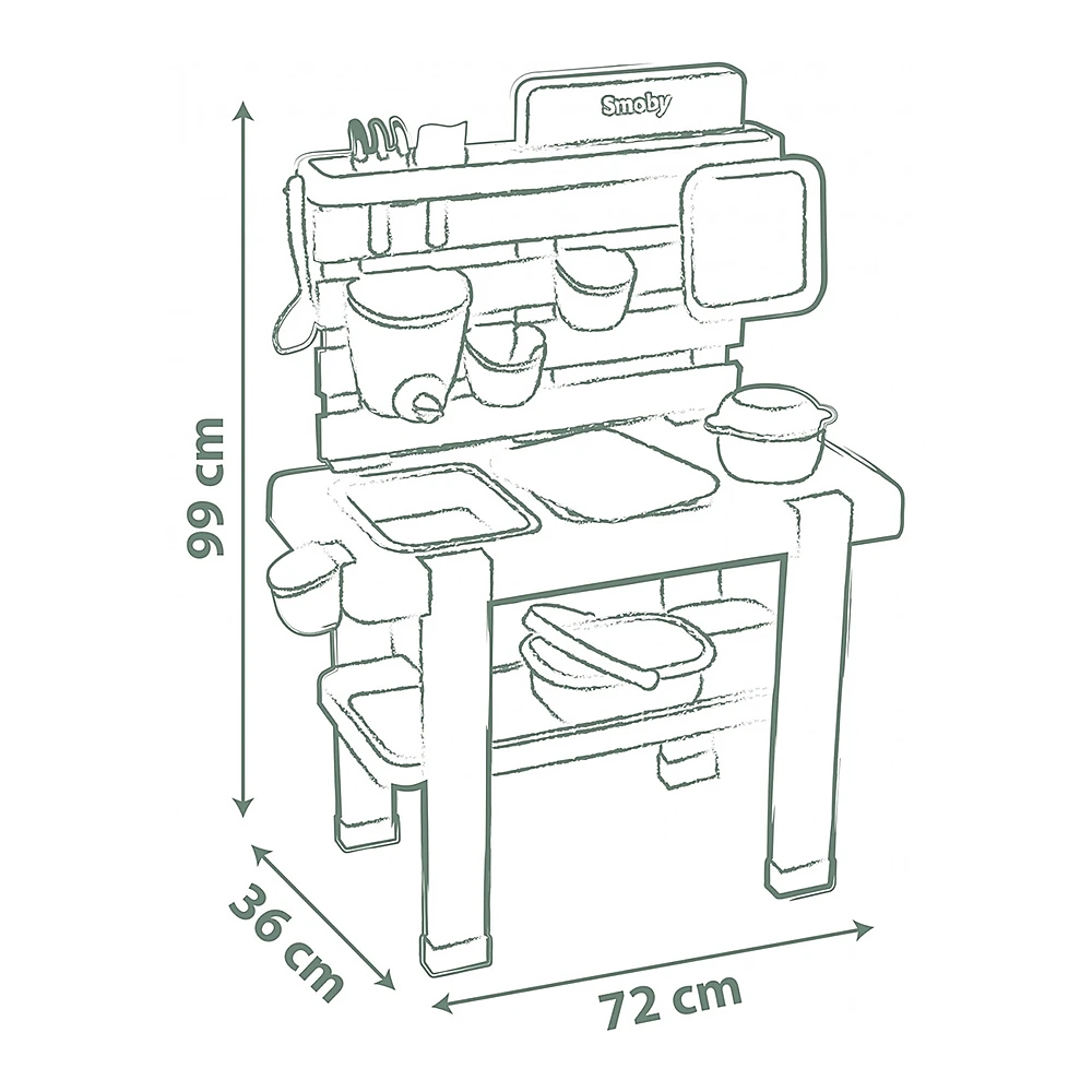 Bucatarie Smoby Mud Kitchen cu 15 accesorii [2]