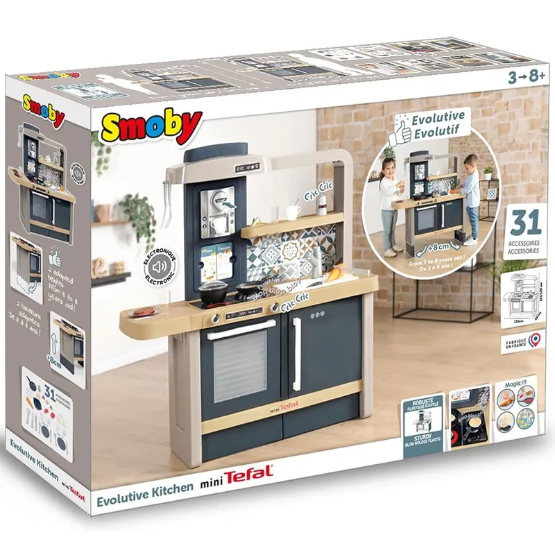 Bucatarie Smoby Tefal Evolutive albastru cu accesorii [3]