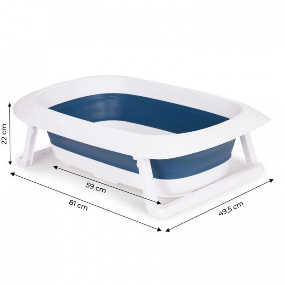 Cadita de baie pliabila cu dop de scurgere, Ecotoys - Albastru [6]
