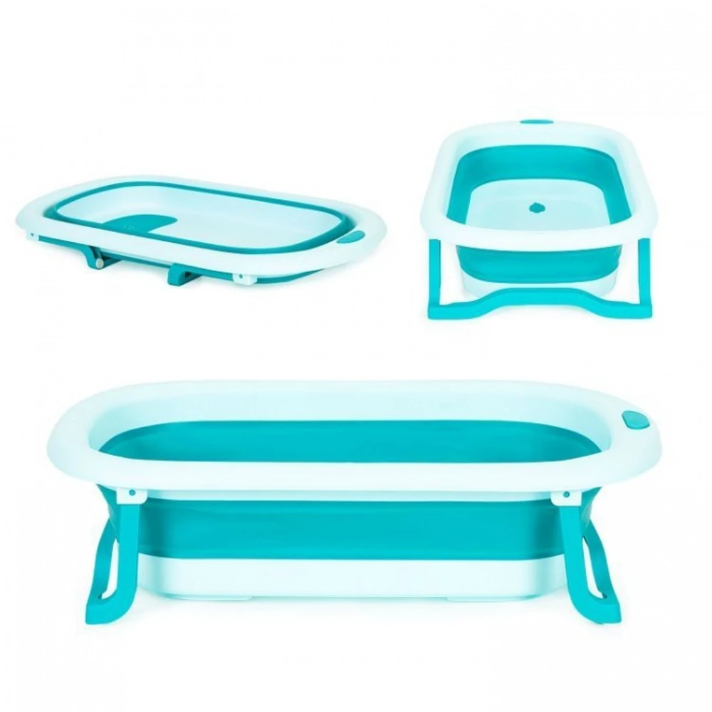 Cadita de baie pliabila cu dop de scurgere, Ecotoys - Albastru [1]