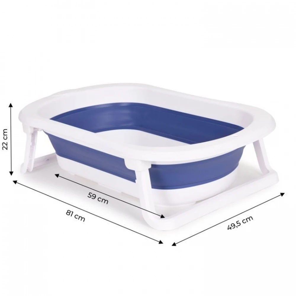 Cadita de baie pliabila cu dop de scurgere, Ecotoys - Albastru [6]
