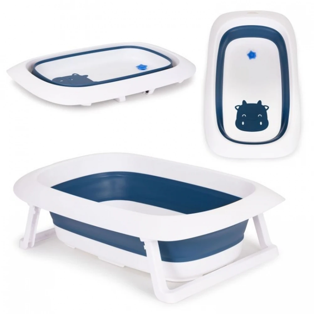 Cadita de baie pliabila cu dop de scurgere, Ecotoys - Albastru [1]