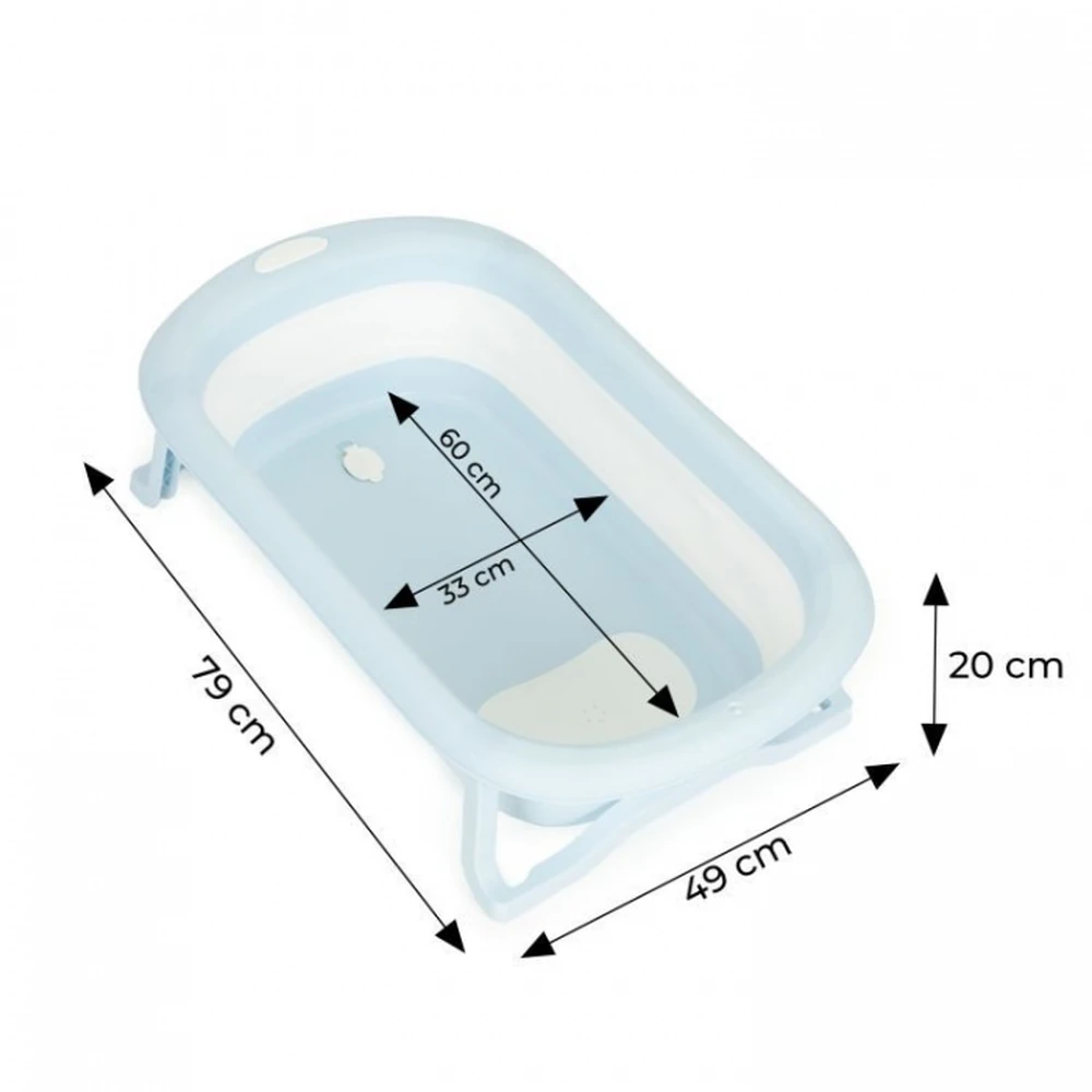 Cadita de baie pliabila cu dop de scurgere, Ecotoys - Gri [9]