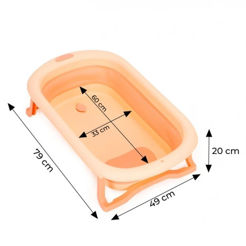 Cadita de baie pliabila cu dop de scurgere, Ecotoys - Roz [9]