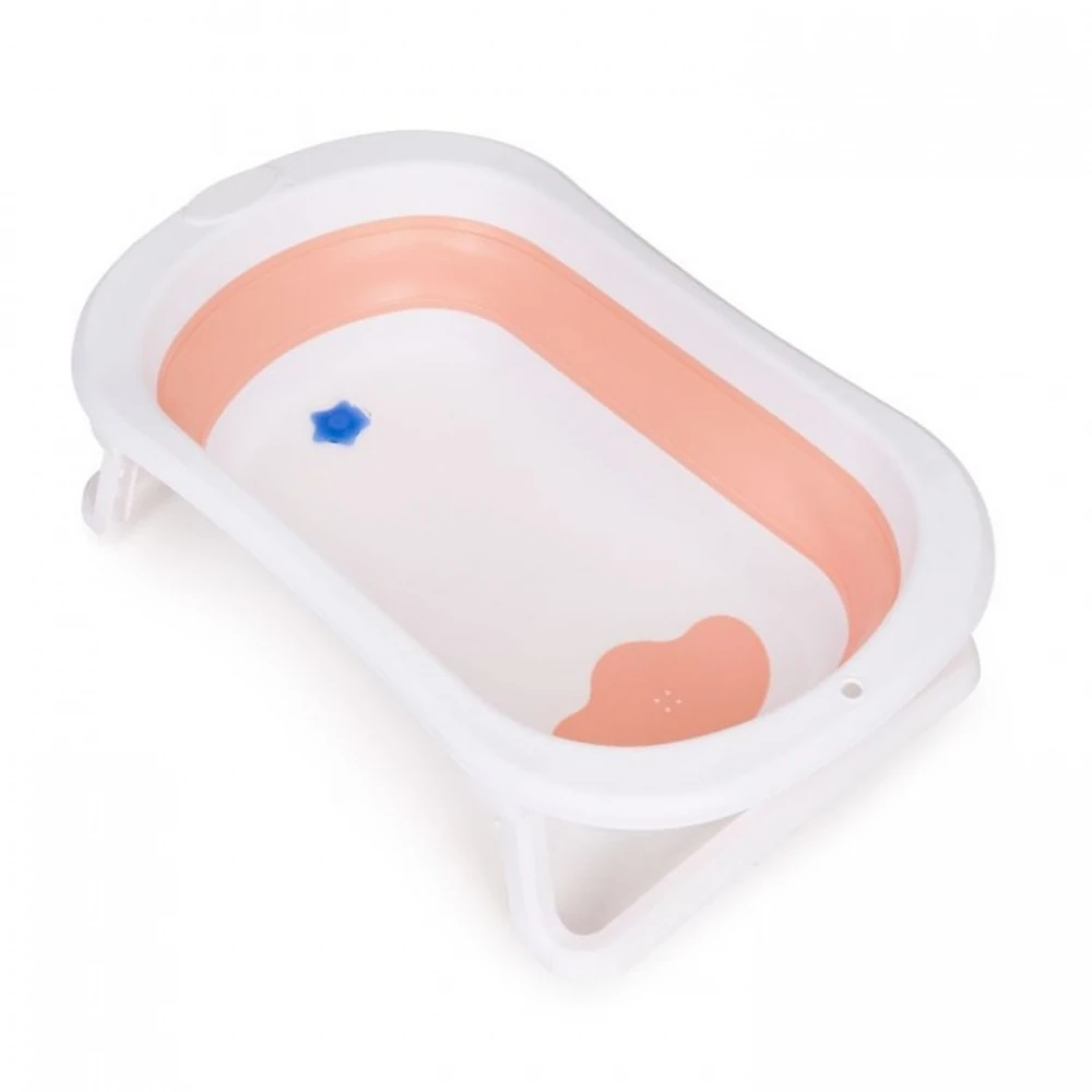Cadita de baie pliabila cu dop de scurgere, Ecotoys - Roz [3]