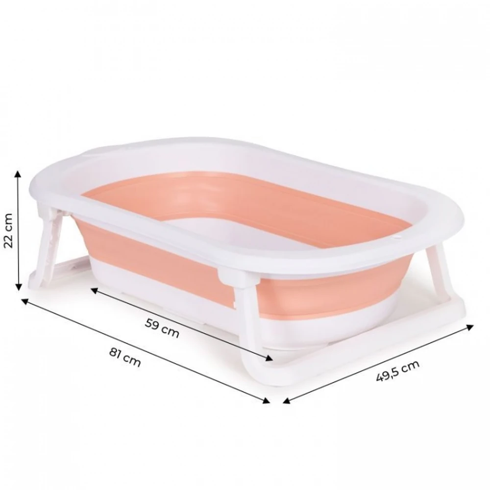 Cadita de baie pliabila cu dop de scurgere, Ecotoys - Roz [7]