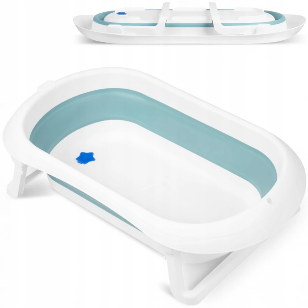 Cadita de baie pliabila cu dop de scurgere, Ricokids - Albastru [1]